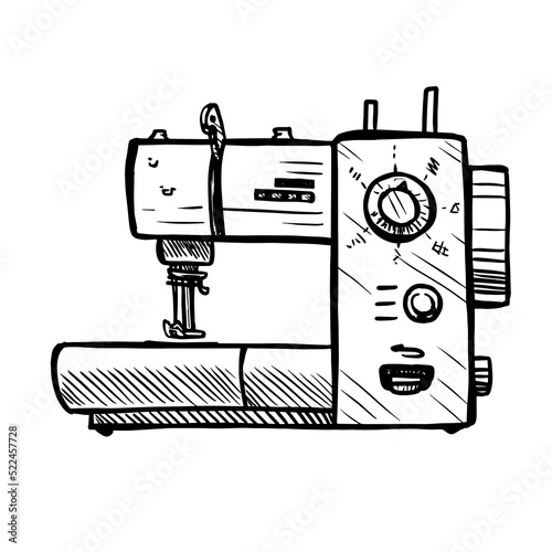 sewing machine vector illustration on white background