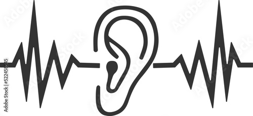 Hearing test icon, listening icon vector