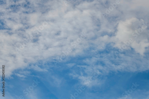 Fototapeta Naklejka Na Ścianę i Meble -  Soft white cloud cover in the blue sky