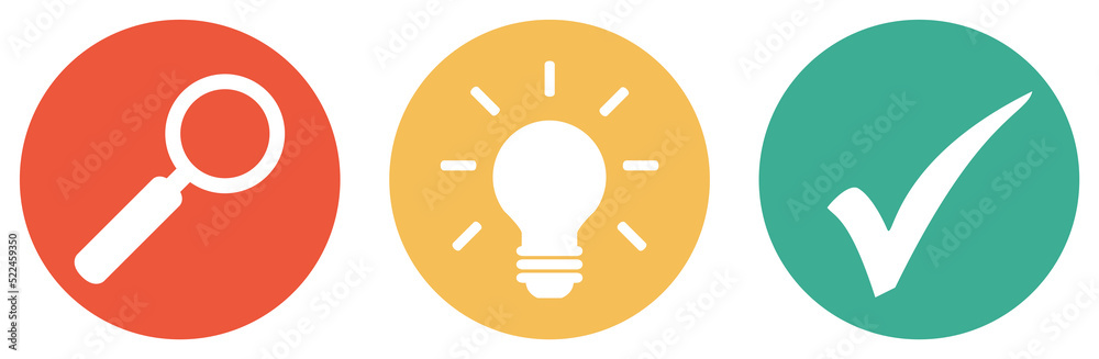 Inspiration oder Geschäftsidee suchen - Bunter Button Banner Inspiration oder Geschäftsidee suchen - Bunter Button Banner