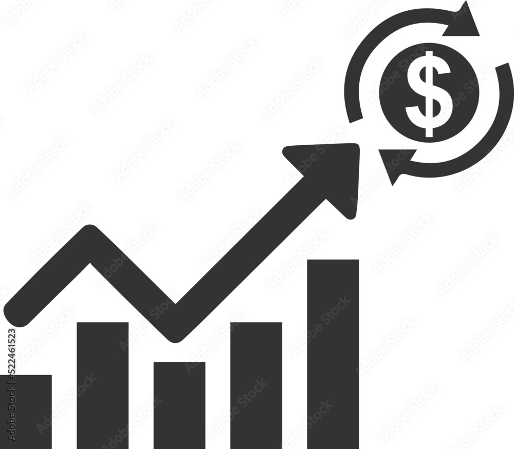 Revenue Icon, progress icon black vector Revenue Icon, progress icon black vector