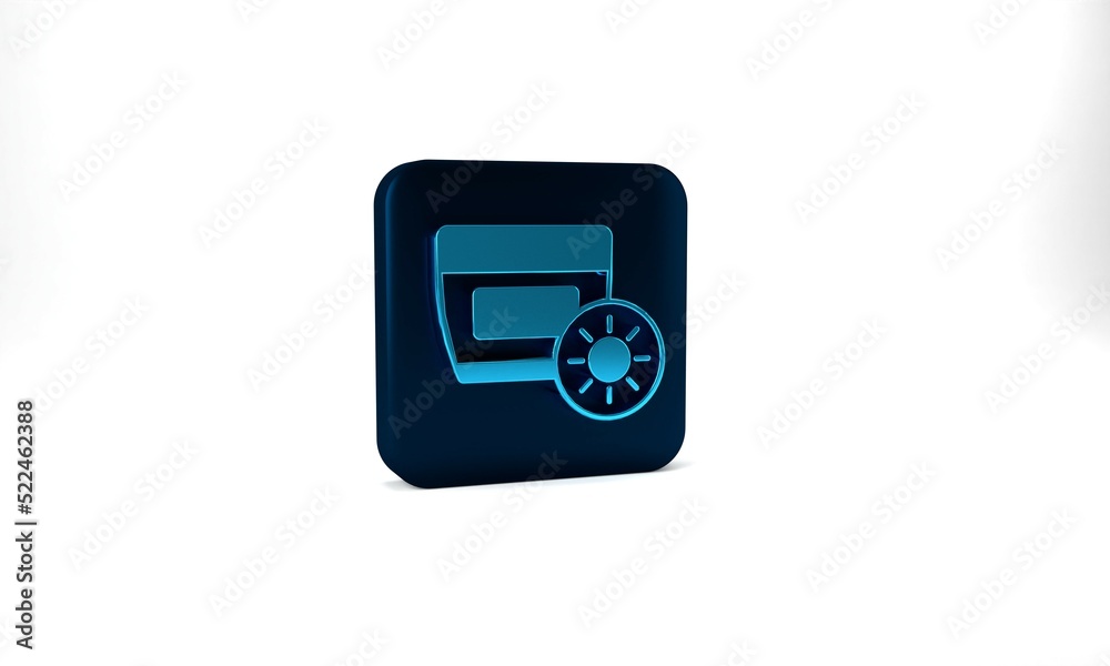 Blue Sunscreen cream in tube icon isolated on grey background. Protection for the skin from solar ultraviolet light. Blue square button. 3d illustration 3D render Blue Sunscreen cream in tube icon isolated on grey background. Protection for the skin from solar ultraviolet light. Blue square button. 3d illustration 3D render