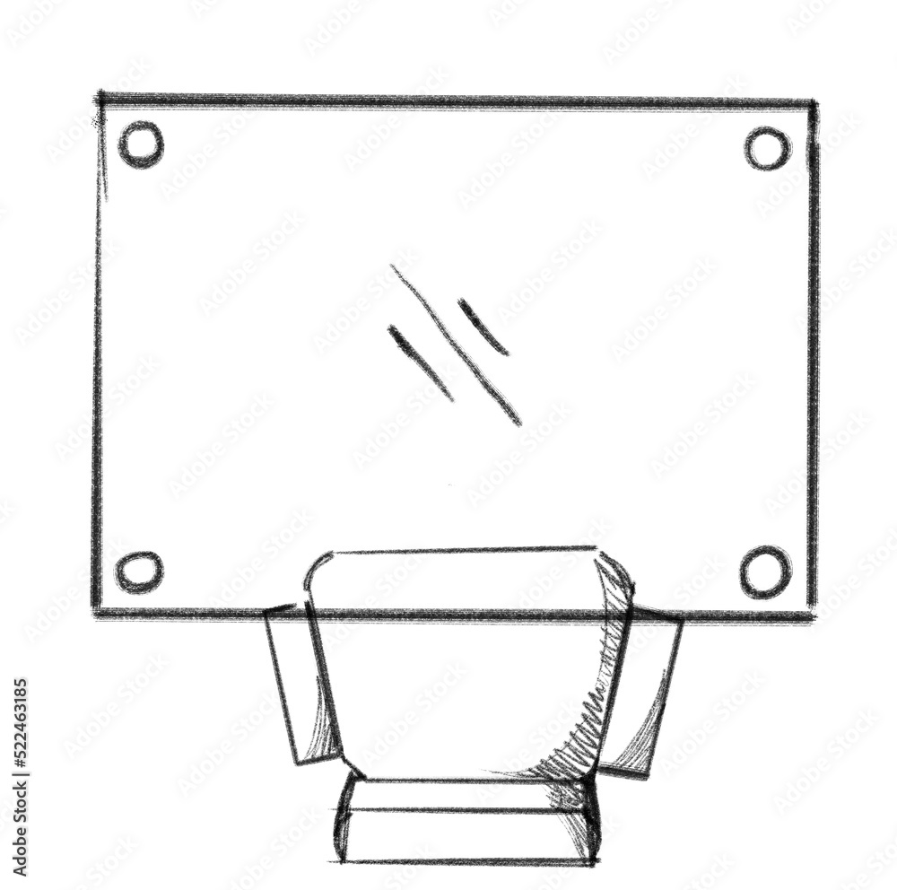 Chair and table house furniture plan top view hand drawn layout illustration Chair and table house furniture plan top view hand drawn layout illustration