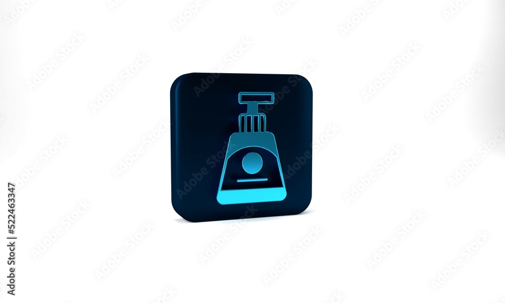 Blue Cream or lotion cosmetic tube icon isolated on grey background. Body care products for woman. Blue square button. 3d illustration 3D render Blue Cream or lotion cosmetic tube icon isolated on grey background. Body care products for woman. Blue square button. 3d illustration 3D render