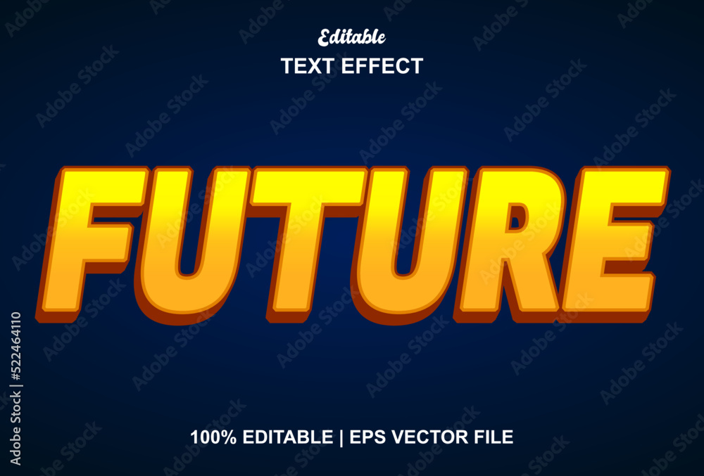 future text effect with yellow and blue color editable.