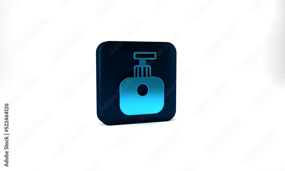 Blue Tube of hand cream icon isolated on grey background. Blue square button. 3d illustration 3D render