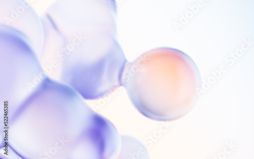 Transparent gradient bubbles, 3d rendering.