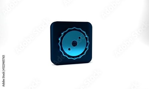 Free Download Blue Circular saw blade icon isolated on grey background. Saw wheel. Blue square button. 3d illustration 3D render - GFXLoad