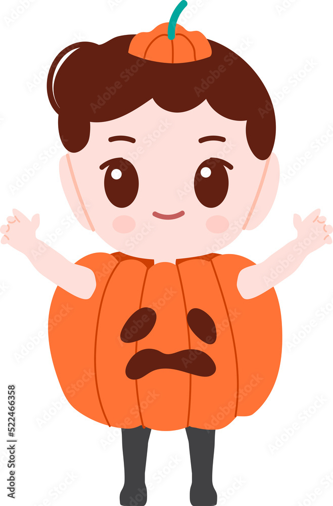 Halloween Kid pumpkin boy cosplay Halloween Kid pumpkin boy cosplay
