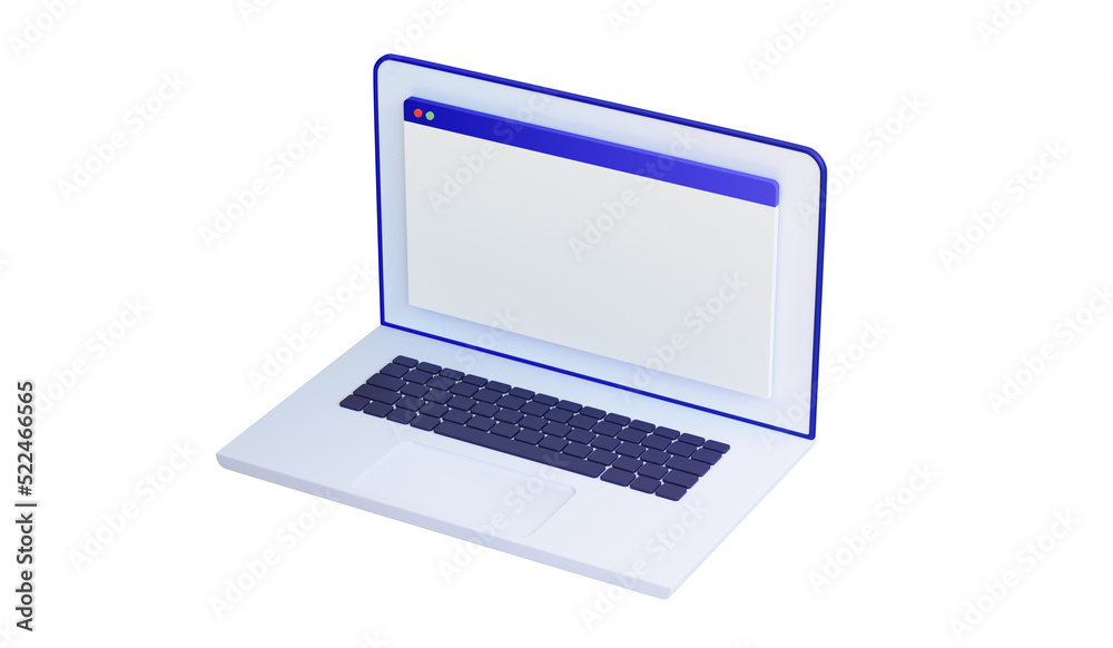 3d rendering laptop with open window. 3d rendering laptop with open window.