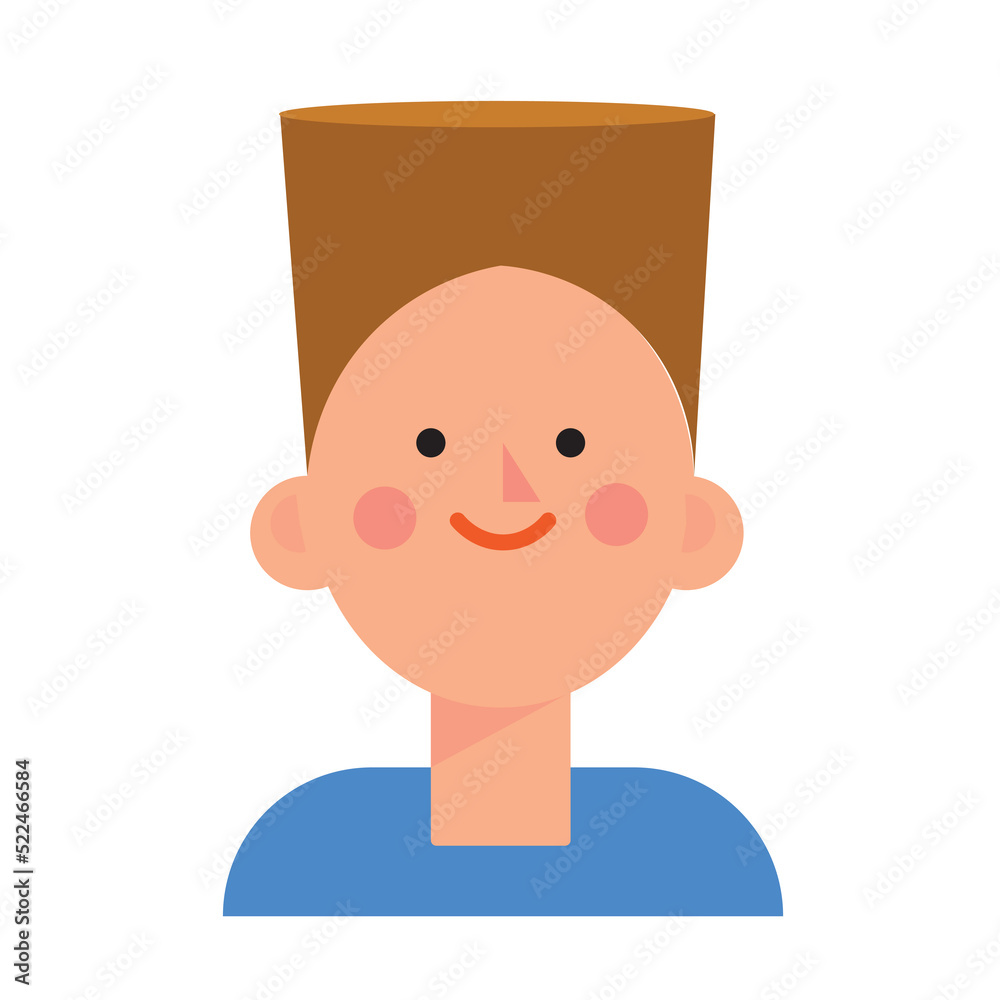 Vector illustration of a flat character of a teenager boy with flattop haircut. Minimalist cartoon portrait. Social media avatar, web icon Vector illustration of a flat character of a teenager boy with flattop haircut. Minimalist cartoon portrait. Social media avatar, web icon