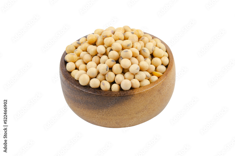 Soy beans in bowl wood isolated on white background with clipping path. Soy beans in bowl wood isolated on white background with clipping path.
