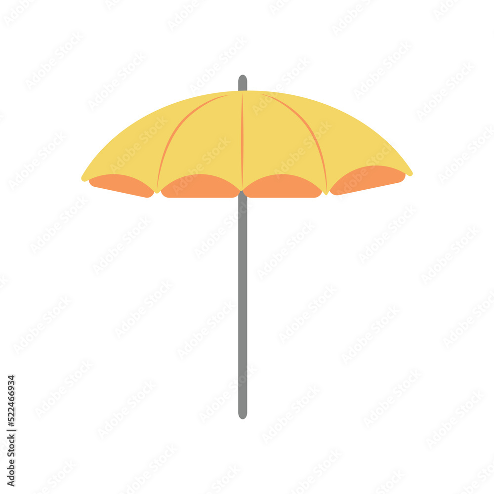 beach yellow umbrella vector isolated