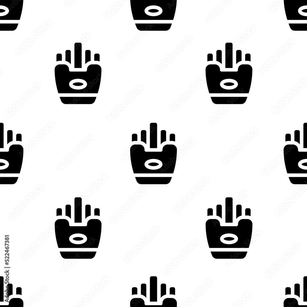 Fototapeta premium Single Fries pattern. Fries concept. filled trendy Vector seamless Pattern, background, wallpaper