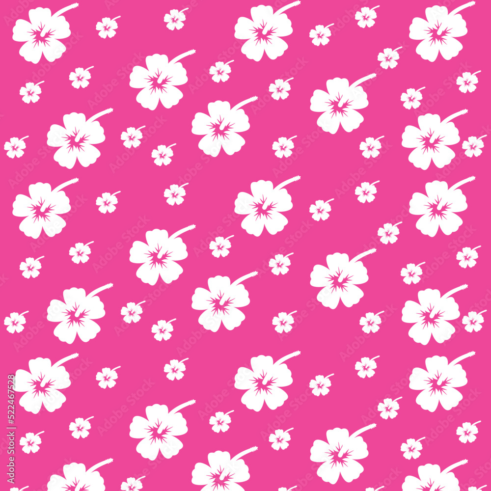 Vector illustration of hibiscus flower pattern 