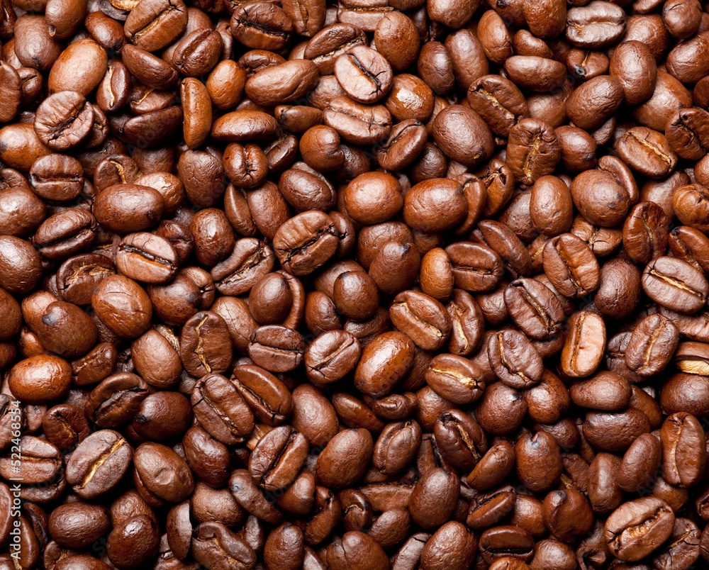 Cereal coffee in bulk on a black background. Cereal coffee in bulk on a black background.