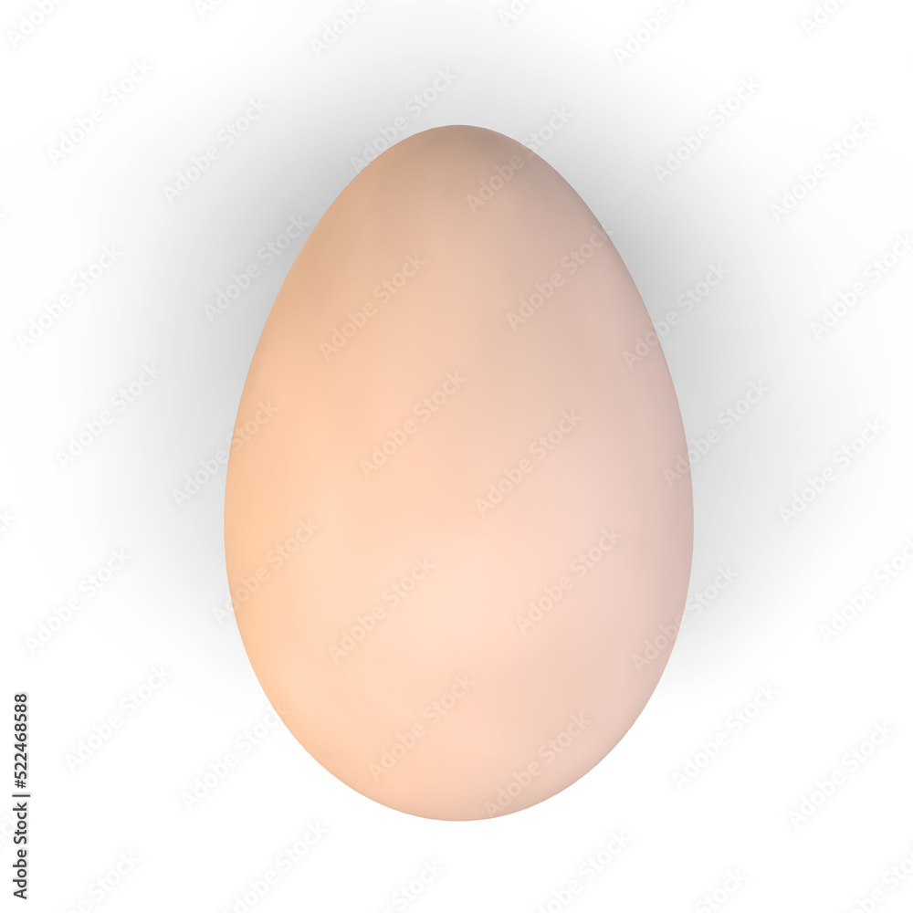 3d render of a chicken egg on a white background. View from above. 3d render of a chicken egg on a white background. View from above.