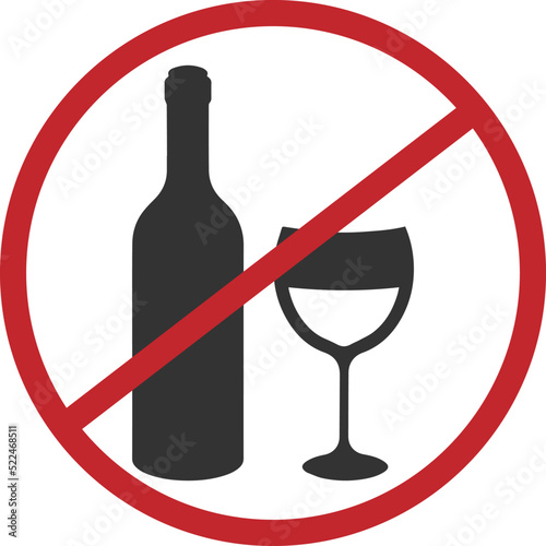 No alcohol icon, drink not allow symbol vector