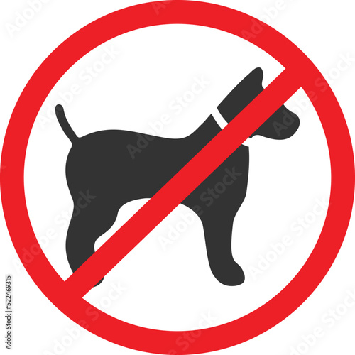 Dog not allow icon, dog forbidden icon vector