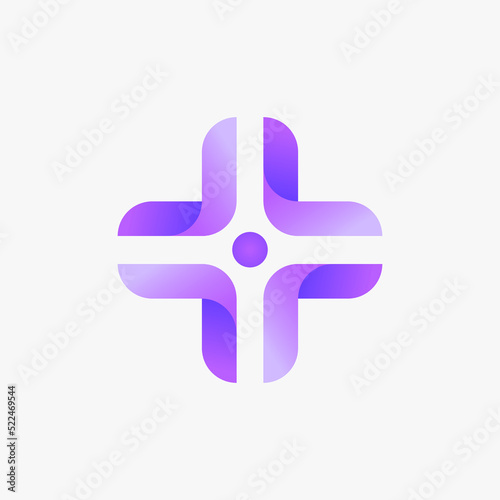 A simple yet fun medical cross logo. With gradient colors that look fresh and modern.