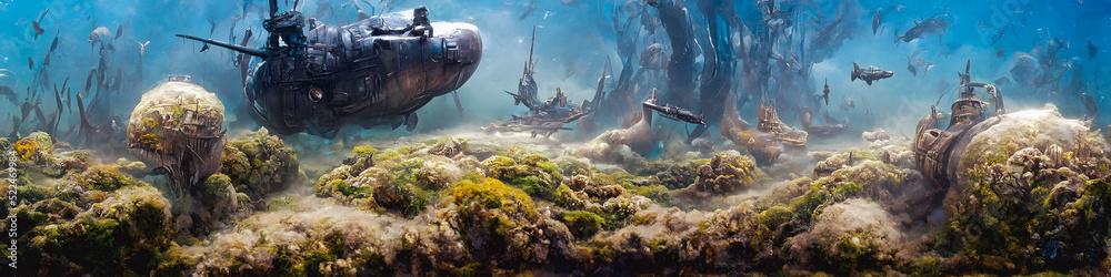 Fototapeta premium Artistic concept painting of a beautiful fantasy landscape, surrealism. Tender and dreamy design, background illustration.