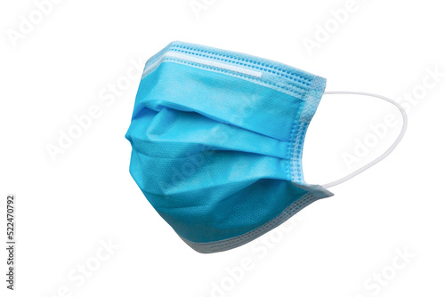 Medical mask or Hygienic mask isolated on white background with clipping path