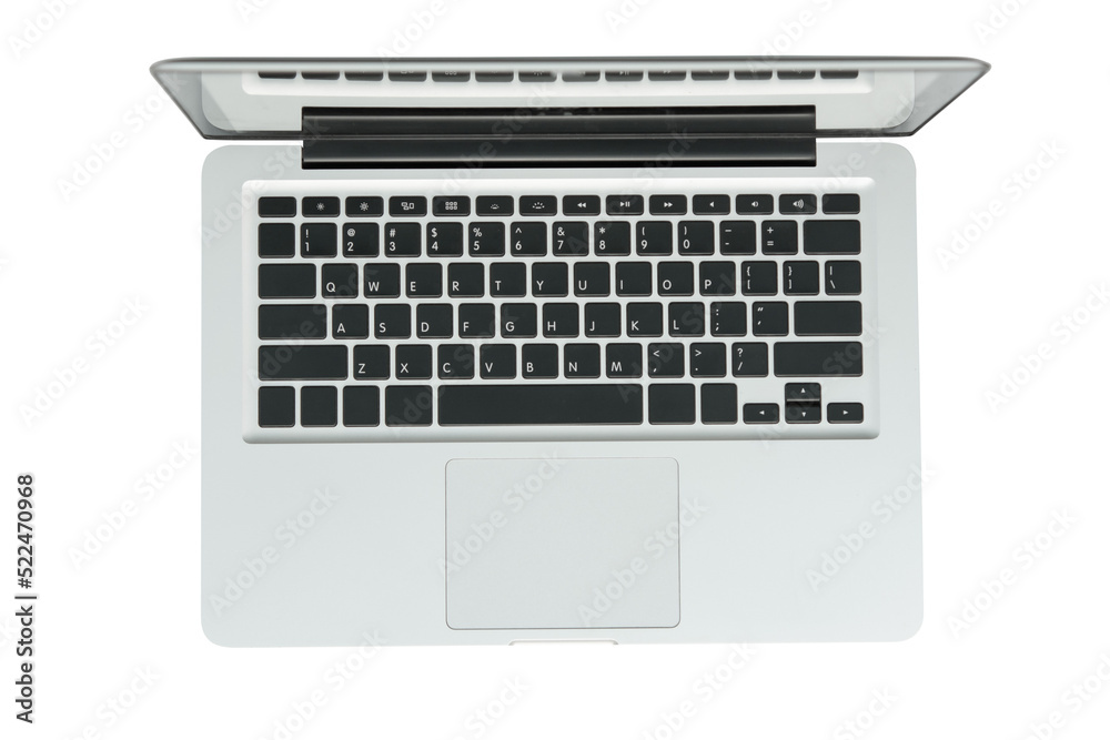 Laptop computer top view isolated on white background with clipping path. Laptop computer top view isolated on white background with clipping path.