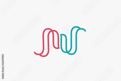 Illustration vector graphic of line art monogram letter m and s. Good for logo