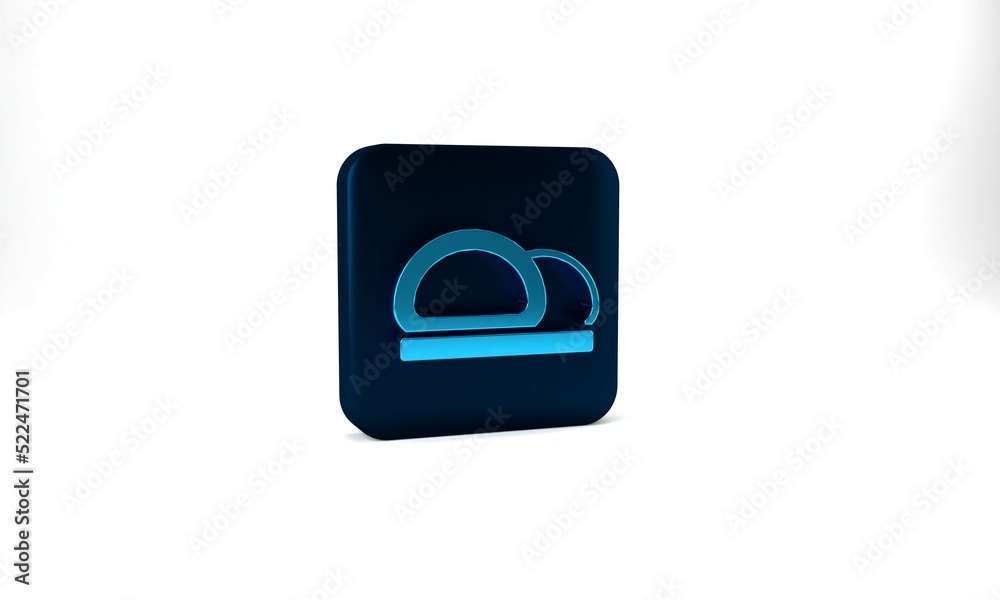 Blue Sushi icon isolated on grey background. Traditional Japanese food. Blue square button. 3d illustration 3D render Blue Sushi icon isolated on grey background. Traditional Japanese food. Blue square button. 3d illustration 3D render
