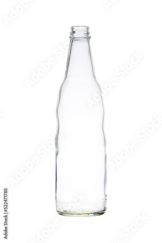 Empty Glass bottle isolated on white with clipping path