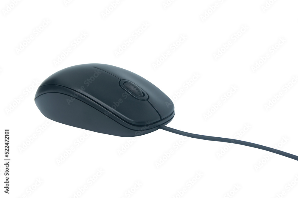 black computer mouse isolated on white with clipping path. black computer mouse isolated on white with clipping path.