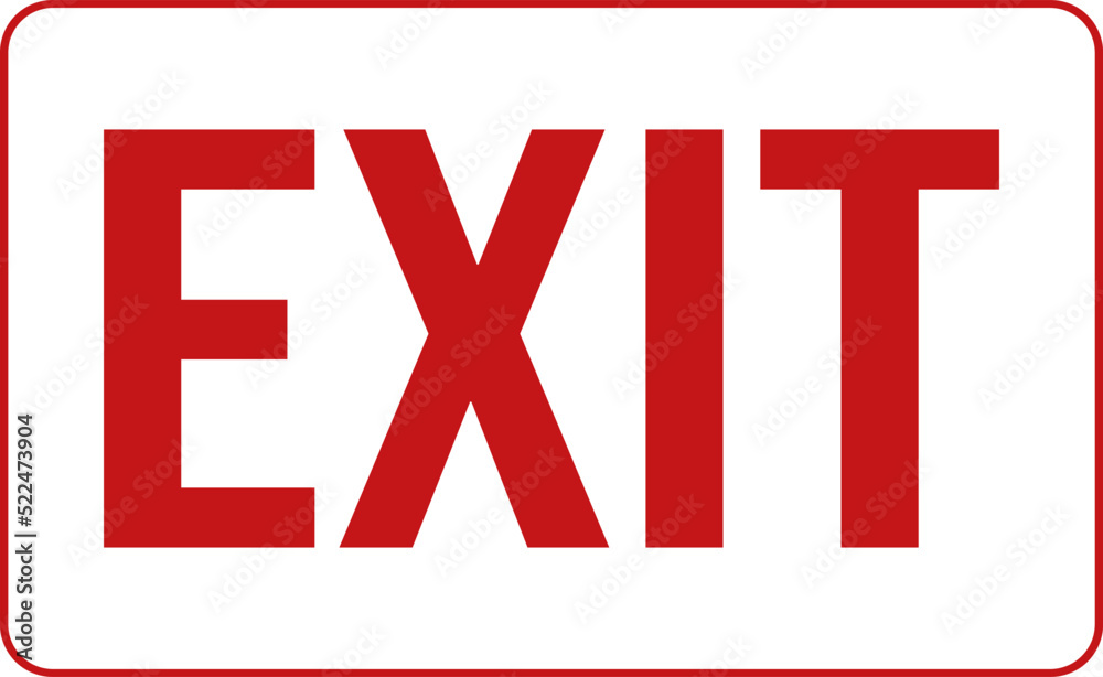 exit sign with red text