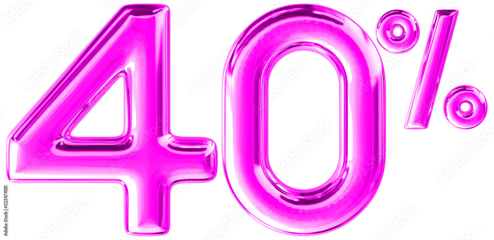 3d pink number 40 3d pink number 40