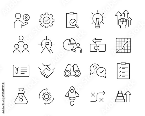 Business Solution Icons - Vector Line. Editable Stroke.