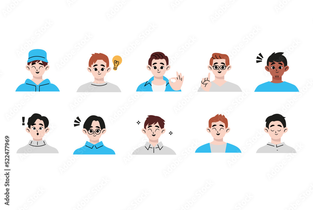 Positive male vector circle icon. Flat drawn style vector design illustration Positive male vector circle icon. Flat drawn style vector design illustration