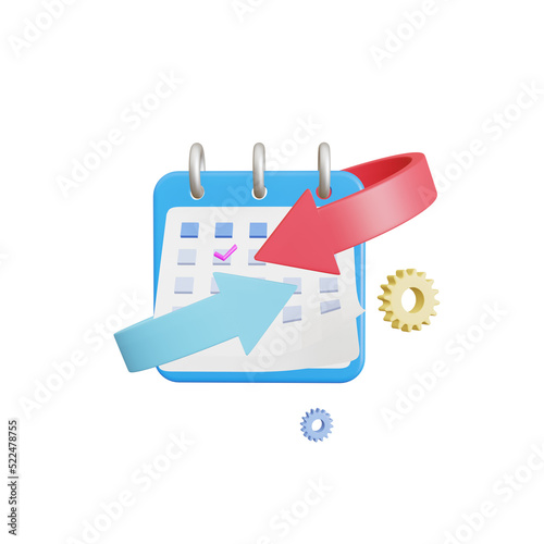 3D Icon  Payment Cycle Recurring Renewal Plan  Automatic recurring payments concept  3d render illustration isolated on a transparent background
