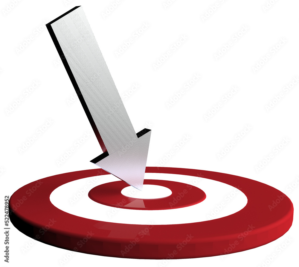 Silver arrow hit in the target. Business concept. 3D Illustration. Silver arrow hit in the target. Business concept. 3D Illustration.