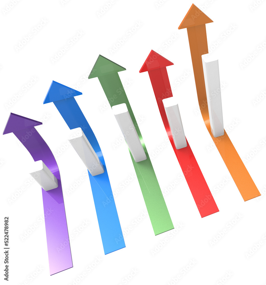 Colorful arrow and graph. Growing business concept.3D rendering. Colorful arrow and graph. Growing business concept.3D rendering.