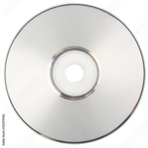 Realistic white cd template mockup, Cutout. photo