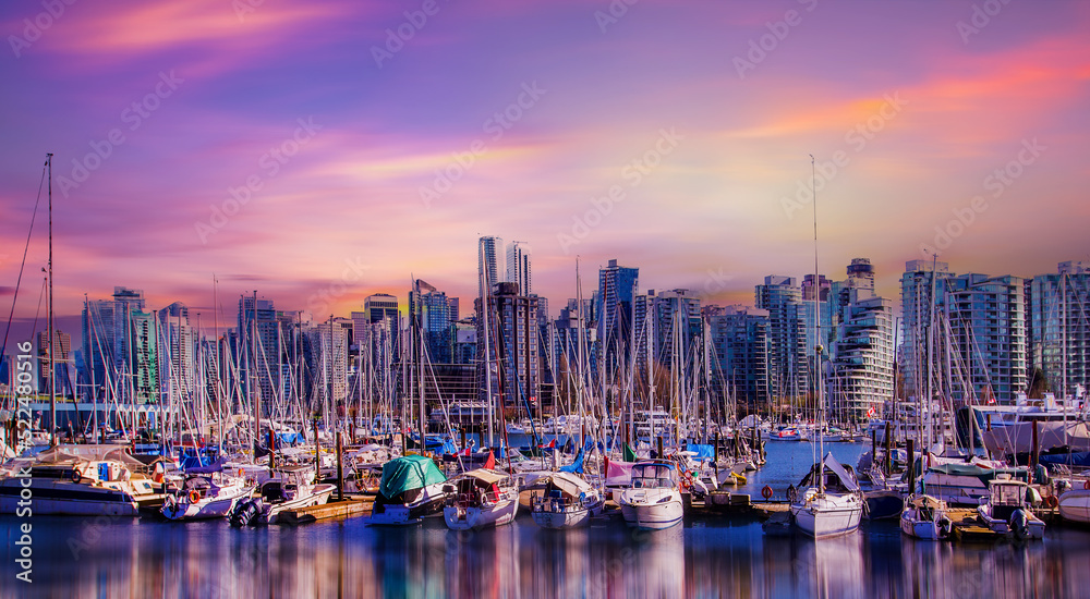 View of marina Vancouver ,Canada