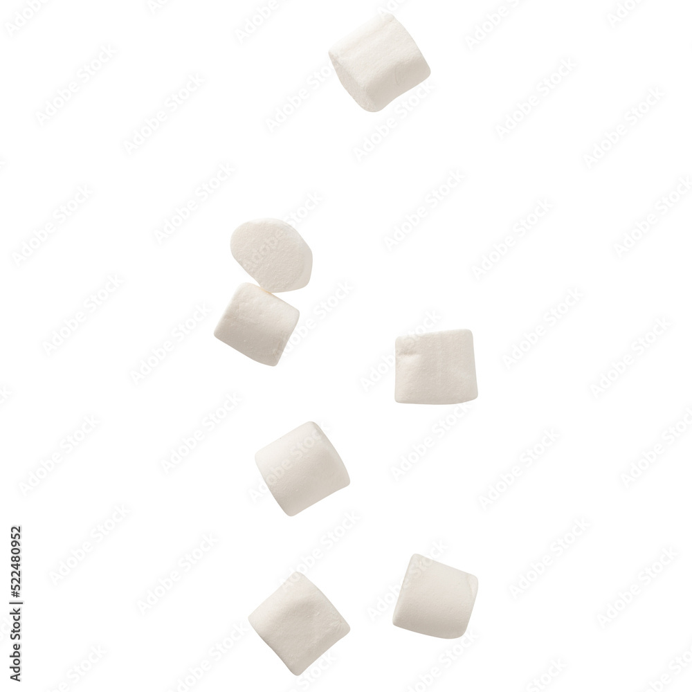 Marshmallow falling mockup, Cutout. Marshmallow falling mockup, Cutout.