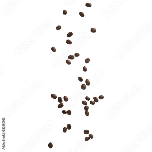 Coffee beans falling mockup, Cutout. © Touchr