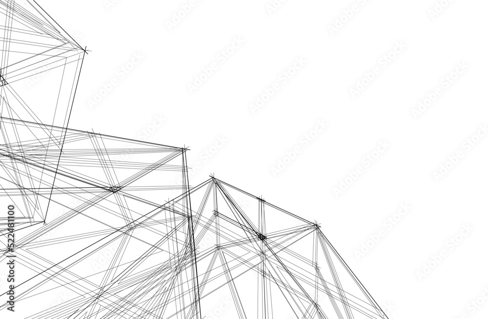 abstract architecture vector 3d illustration