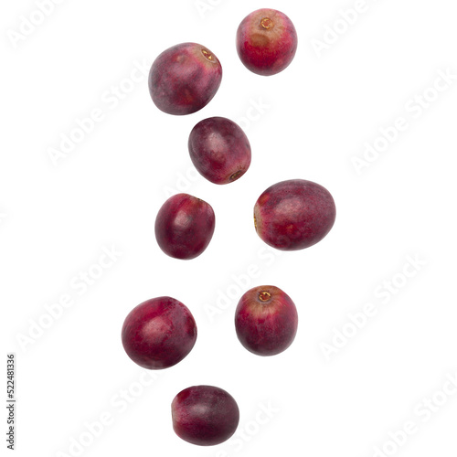 Fotografia Falling red grapes mockup, Cutout.