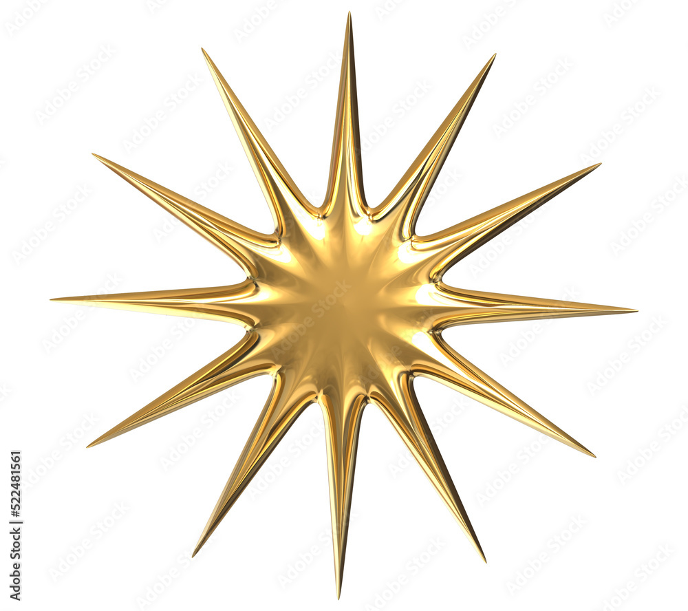 Fototapeta premium golden star isolated on white