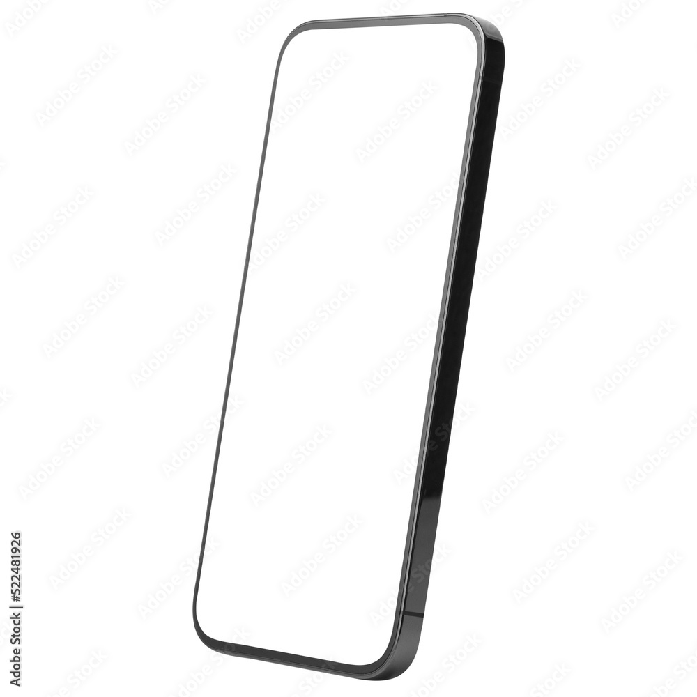 Black mobile smartphone mockup with blank screen, Cutout. Black mobile smartphone mockup with blank screen, Cutout.