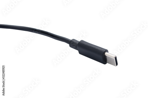 USB type c cable isolated on white background. with clipping path