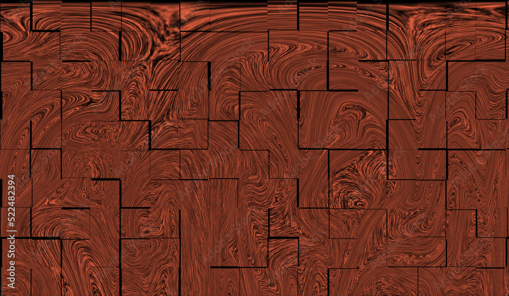 Obraz premium Dark brown square wave texture background illustration.