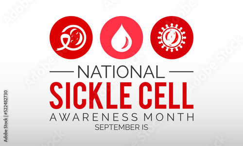 Vector illustration on the theme of National sickle cell awareness month observed each year during September.vector template for banner, card, poster, background design