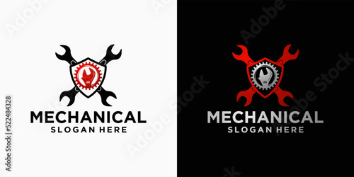engine repair mechanic logo, Service, maintenance, Automotive and motorcycle repair shop logos and cars